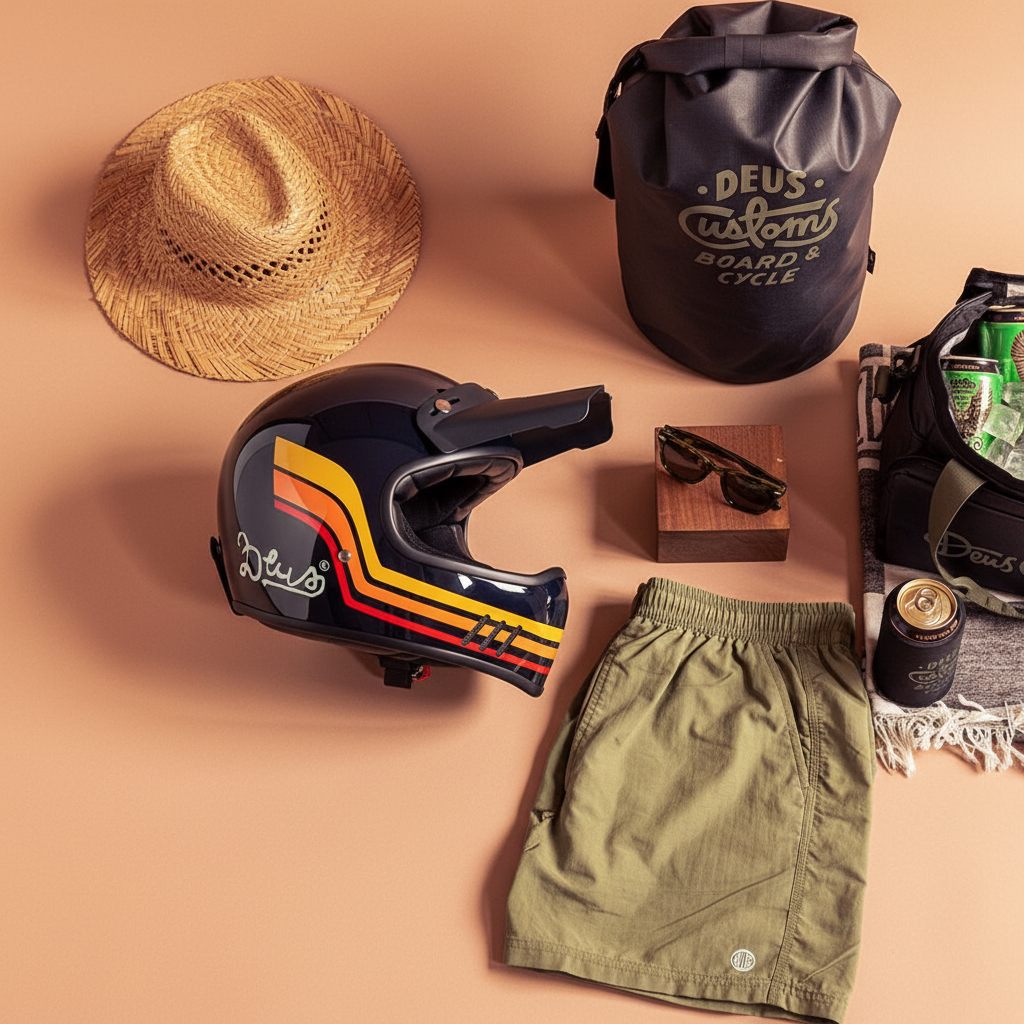 Stripes Helmet Styled Flat Lay